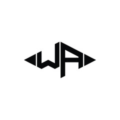 WA monogram logo design letter text name symbol monochrome logotype alphabet character simple logo