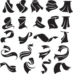 Obraz premium Set of abstract banner or ribbon vector graphic illustrations in various form