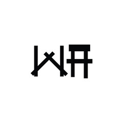 WA monogram logo design letter text name symbol monochrome logotype alphabet character simple logo