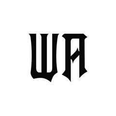 WA monogram logo design letter text name symbol monochrome logotype alphabet character simple logo