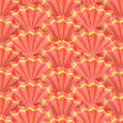 Chinese New Year seamless pattern with red paper fans. Spring Festival, Lunar New Year print for fabrics, wrapping gifts, scrapbooking wallpaper, textile