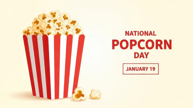 Celebrate national popcorn day january 19th with a classic striped bucket overflowing with fluffy popcorn