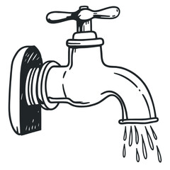 faucet with water drop