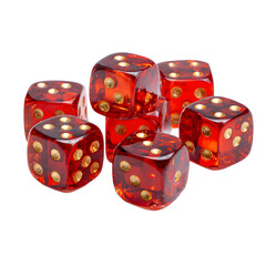 Red Dice on White and Red Background for Game Concept