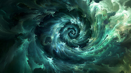 Stunning abstract fractal art spiraling inward creating a mesmerizing vortex effect, ideal for backgrounds, creative projects, and evoking depth with dynamic color