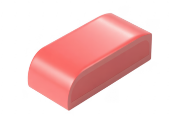 Rectangular pink object with rounded edges and layered interior isolated on a transparent background