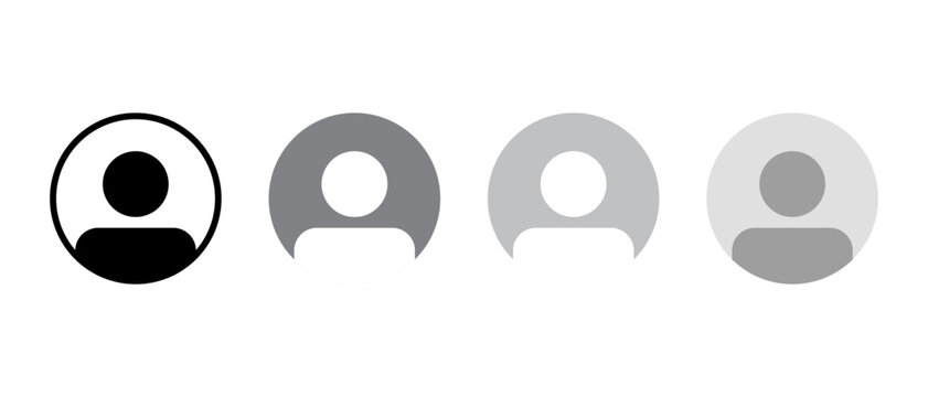 Default profile avatar icon set. Social media user account symbol