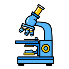 A Stylized Microscope Illustration Highlighting Scientific Exploration and Discovery with