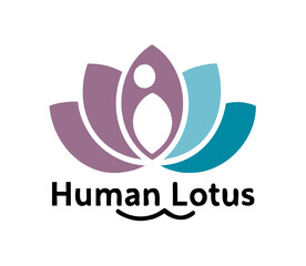 Lotus people logo vector design template
