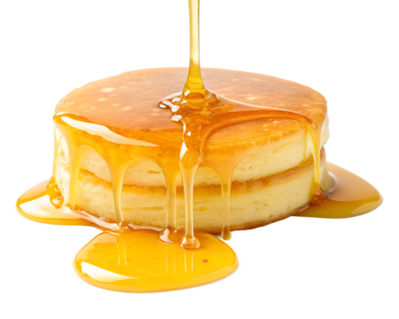 Golden Yellow Honey or Syrup Dripping Down in a Viscous Fluid Border Isolated on White