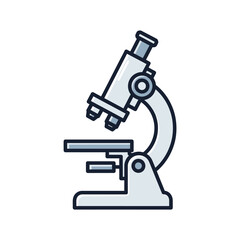 Stylized vector illustration of laboratory microscope for scientific research purposes