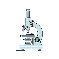 Detailed Microscope Illustration Emphasizing Scientific Research and Laboratory Equipment Tool