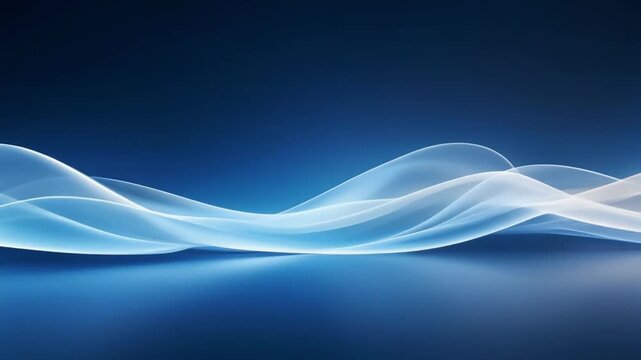 Minimal Tech Wave Lines Blue Gradient Background