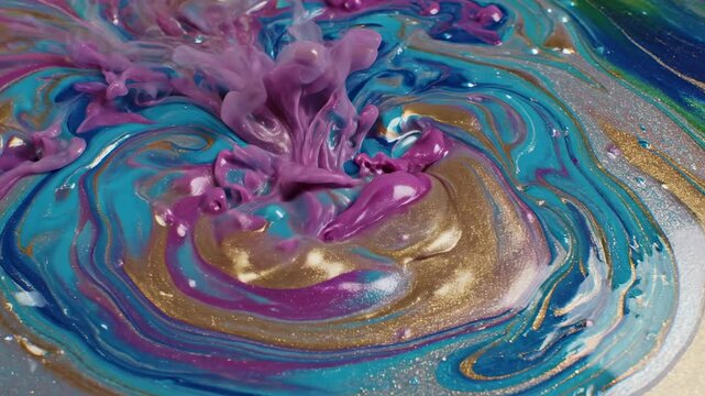 Soft abstract background of shimmering liquid colors swirling and merging in an ethereal, seamless motion loop swirling, spiritual, seamless motion loop