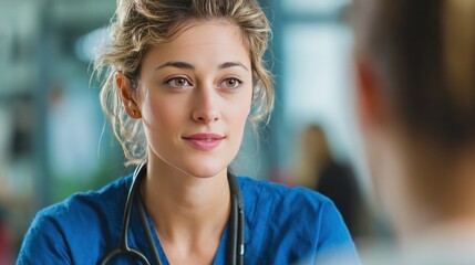 Caring Dialogue: A compassionate medical professional listens attentively during a patient consultation, offering support and expertise.