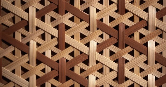 Traditional Wooden Lattice Weaving Pattern