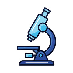Detailed blue microscope illustration for scientific research and laboratory use educational