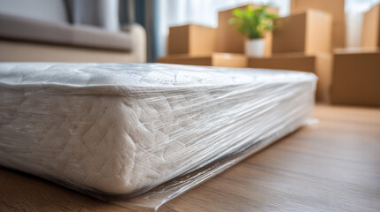 Mattress wrapped for moving to new home