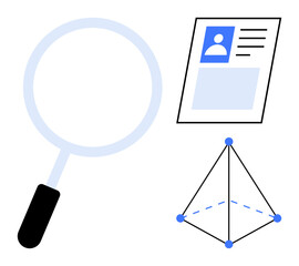 Identity verification concept. Identity verification through data analysis and geometric model. Identity protection and secure information analysis. For cybersecurity, authentication apps, data
