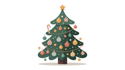Holiday Cheer: A vibrantly decorated christmas tree, adorned with glittering ornaments and twinkling lights, radiates the festive spirit of the holiday season.