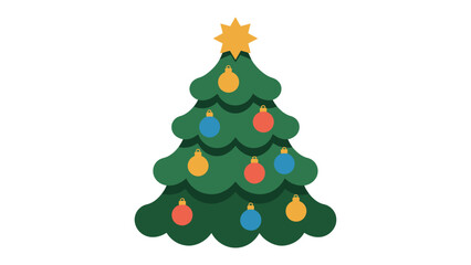 Festive Fir: A whimsical, decorated Christmas tree, aglow with ornaments and topped with a radiant star, embodies the warmth and cheer of the holiday season.