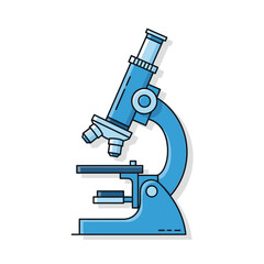 Detailed light blue microscope illustration with clean lines for scientific exploration and