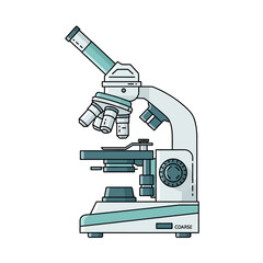Detailed illustration of a microscope in a laboratory setting showcasing scientific examination