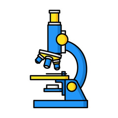 Stylized Microscope Illustration for Scientific Education and Laboratory Studies