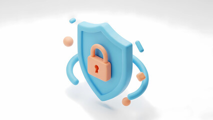 Assuring digital safety with this modern, professionally rendered shield and lock. Great for illustrating data protection, online privacy, and secure access concepts.