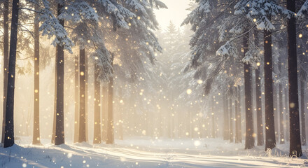 beautiful christmas balls banner'Red christmas glitter background with stars'Christmas winter blurred background'flat lay with pine tree branches with red and golden christmas balls isolated on red'