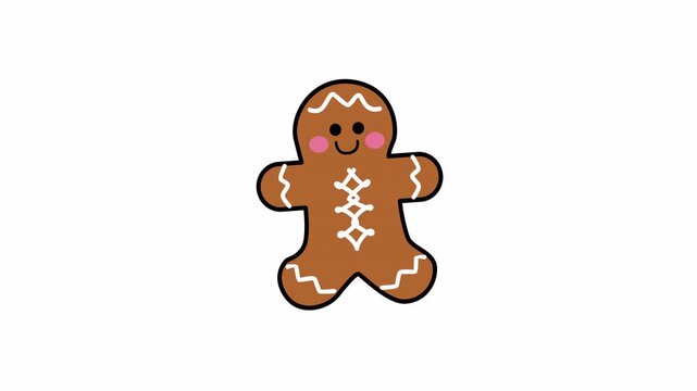 gingerbread cookies Christmas icon Animation Video 4k 