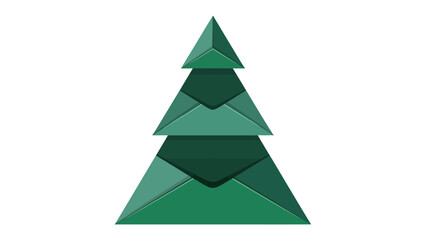 Geometric Evergreen Symbol: A stylized geometric representation of an evergreen tree, presented with a clean and modern aesthetic.
