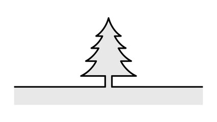 Obraz premium Simple Pine Tree: A minimalist illustration of a solitary pine tree stands proud against a clean, uncluttered backdrop, symbolizing growth and tranquility.