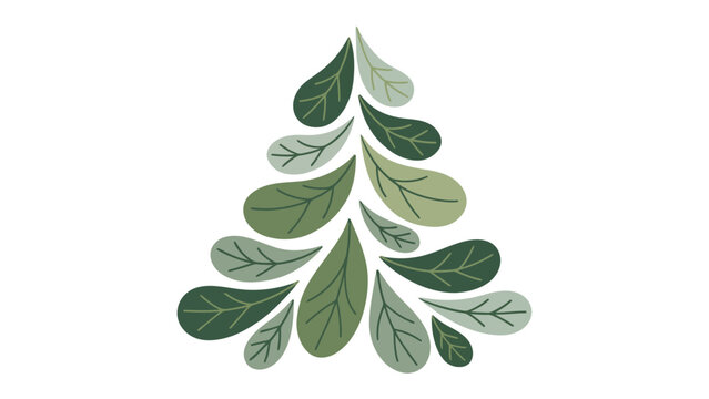 Botanical Abundance: A unique artistic representation of a tree made with various leaves of different shades, exuding a sense of freshness and harmony. - Powered by Adobe