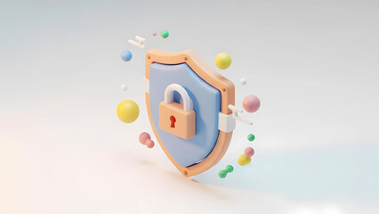 Trust this modern, vibrant shield and lock to convey data security and protect against cyber threats. Ideal for tech companies needing to project strength and reliability.