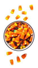 Bowl with halloween candy corn