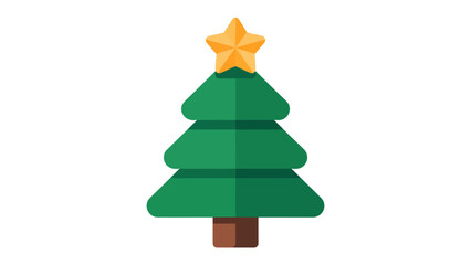 Festive Christmas Tree with Star Topper: A vibrant green Christmas tree, crowned with a bright golden star, stands ready to bring holiday cheer. Its simple elegance evokes the spirit of the season.
