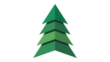 Obraz premium Geometric Pine Tree: A clean, modern graphic of a stylized pine tree, featuring layered green triangles. Evoking simplicity and nature's harmony.