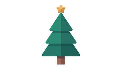 Festive Christmas Tree: A classic representation of the holiday season, with a stylized green tree adorned with a golden star, exuding cheer and celebration.