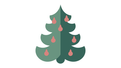 Festive Christmas Tree Decoration: A simple and elegant illustration of a decorated Christmas tree. Showcasing the joyful spirit of the holiday season.