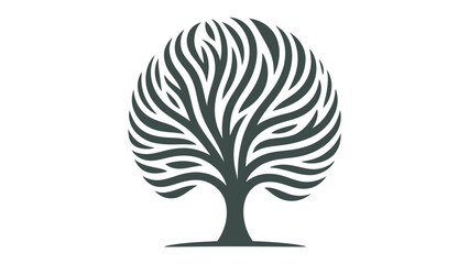 Stylized Tree Logo: An elegant and minimalist tree logo, representing growth, nature, and environmental awareness, perfect for branding and design projects.