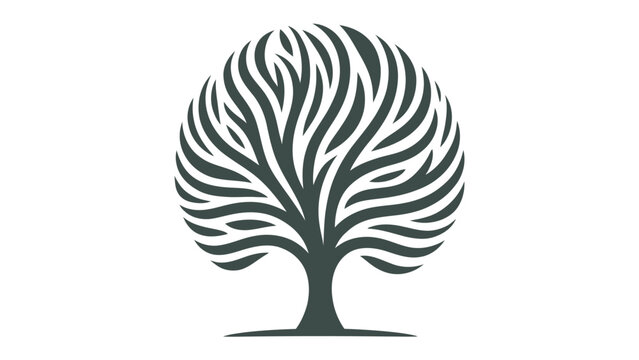 Stylized Tree Logo: An elegant and minimalist tree logo, representing growth, nature, and environmental awareness, perfect for branding and design projects.