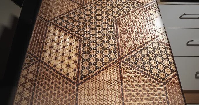 Traditional Bamboo Weaving Panels with Geometric Patterns