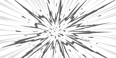 Abstract radial burst gray lines explosion effect graphic element design