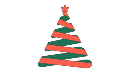 Festive Abstract Christmas Tree: An artistic, abstract Christmas tree in minimalist style, created with elegant, ribbon-like forms. Symbolizing the spirit of the season, It's simple, modern.