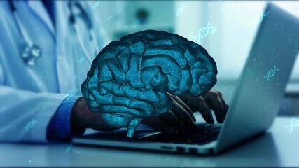 Human brain DNA in medicine and science concept - Powered by Adobe
