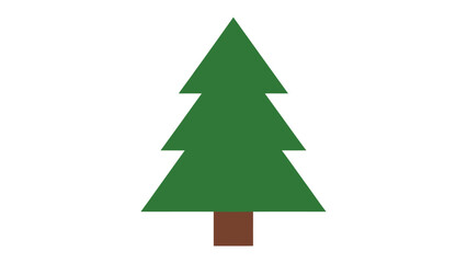 Fototapeta premium Evergreen Elegance: A simple yet vibrant representation of an evergreen tree stands tall. 
