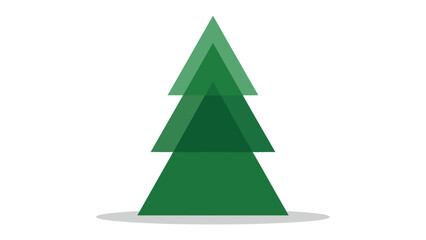 Geometric evergreen tree icon: A simplistic icon of a majestic evergreen tree, standing tall with its layered triangular form, evoking the essence of nature and holiday.