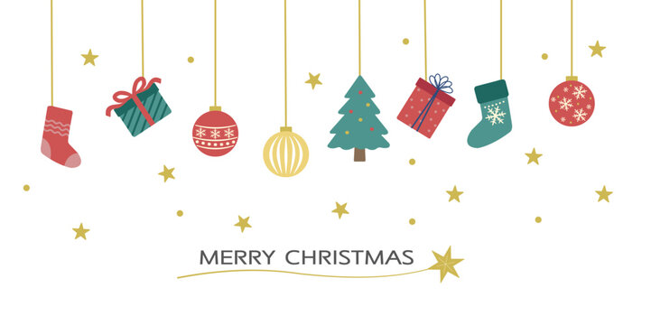 クリスマスバナー　オーナメント　クリスマスの背景