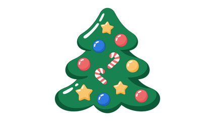 Festive Christmas tree: A vibrant illustration of a decorated Christmas tree, adorned with ornaments and symbols of holiday cheer.